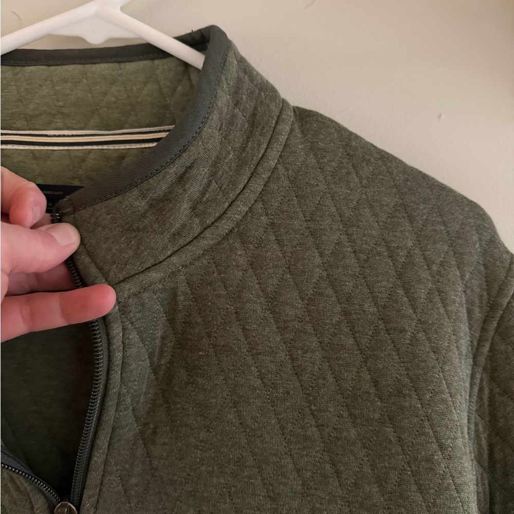 Pendleton Quilted Half-Zip Pullover — Olive - image 3